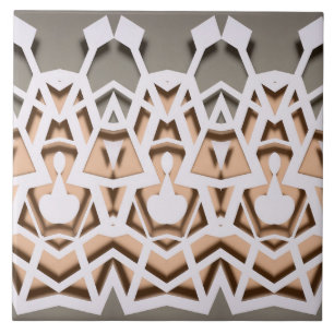Azulejo De Cerâmica Padrão de Simetria de Recorte de Papel Geométrico