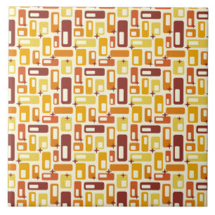 Azulejo De Cerâmica Padrão de Starburst de Cápsulas Atômicas Retroativ