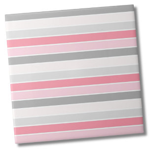 Azulejo De Cerâmica Padrão de Stripe Rosa Na moda moderno