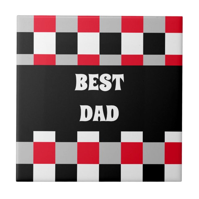 Azulejo De Cerâmica Padrão de tabuleiro de xadrez editável (Frente)