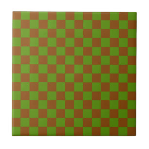 Azulejo De Cerâmica Padrão de tabuleiro xadrez de maçã caramelizada