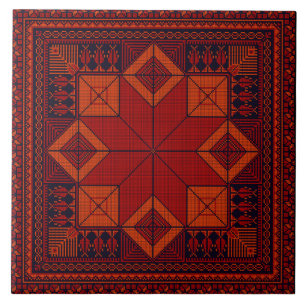 Azulejo De Cerâmica Padrão de tatreez dos bordados tradicionais da Pal