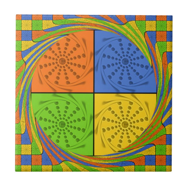 Azulejo De Cerâmica Padrão de tecido egípcio sem costura (Frente)