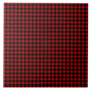 Azulejo De Cerâmica Padrão de Tecido Preto Vermelho