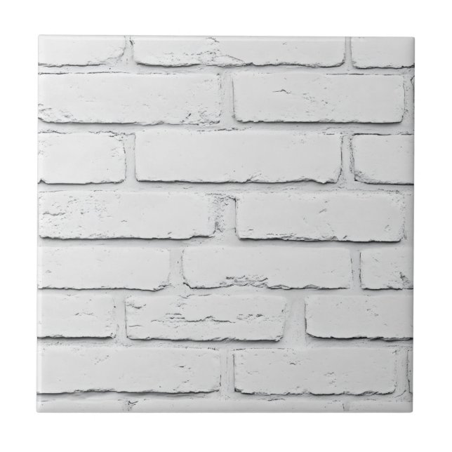Azulejo De Cerâmica Padrão de tijolo branco clássico (Frente)