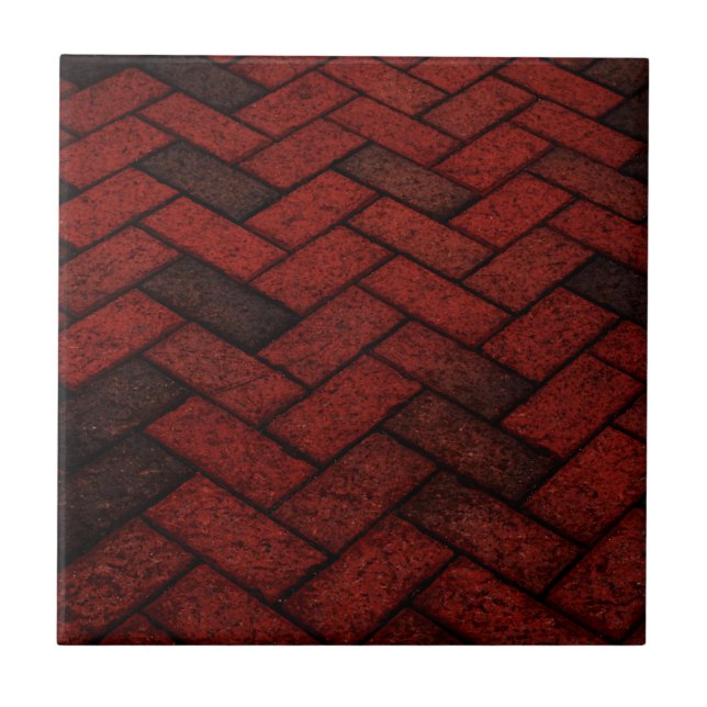 Azulejo De Cerâmica Padrão de tijolo vermelho escuro (Frente)