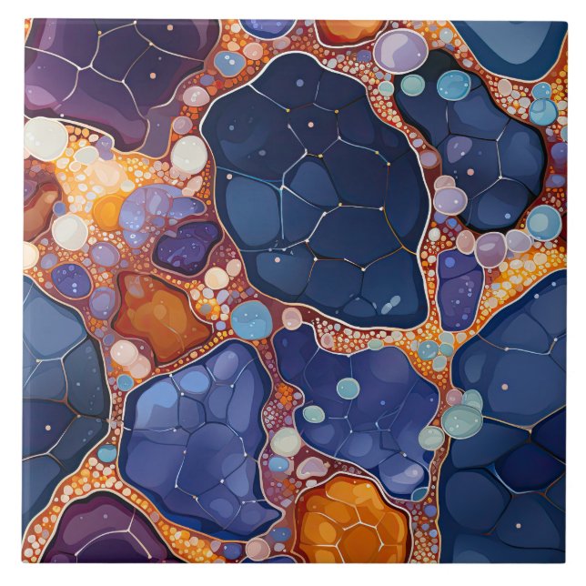 Azulejo De Cerâmica Padrão de tiled de agitação líquida (Frente)