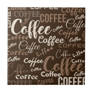 Azulejo De Cerâmica Padrão de Tipografia de Café Vintage (3)