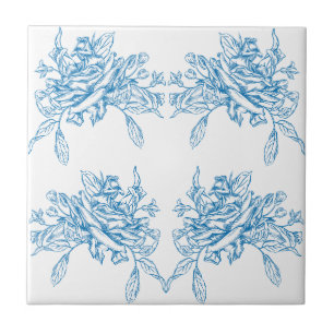 Azulejo De Cerâmica Padrão de Toile Azul Francês