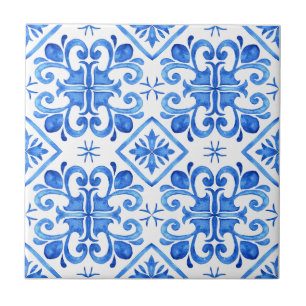 Azulejo De Cerâmica Padrão de Toile Francês Azul