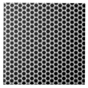 Azulejo De Cerâmica Padrão de trava preto e branco