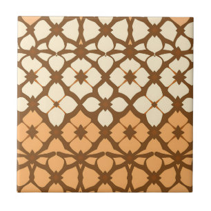 Azulejo De Cerâmica Padrão de Treliça Marroquina Creme Caramelo