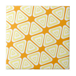 Azulejo De Cerâmica Padrão de triângulo amarelo