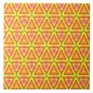 Azulejo De Cerâmica Padrão de Triângulo Amarelo Dourado
