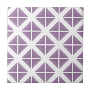 Azulejo De Cerâmica Padrão de Triângulo de Tendência Roxo