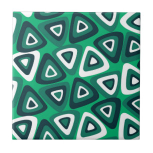 Azulejo De Cerâmica Padrão de Triângulo Verde