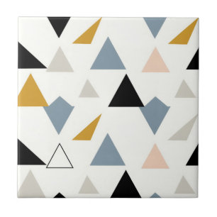 Azulejo De Cerâmica Padrão de Triângulos Geométricos Modernos