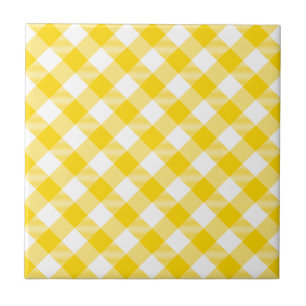 Azulejo De Cerâmica Padrão de verificações diagonais de Gingham ama