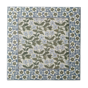 Azulejo De Cerâmica Padrão de Vieira Azul do Periwinkle Vinca