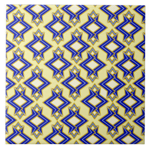 Azulejo De Cerâmica Padrão de wallpaper Art Deco, bege e azul