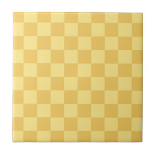 Azulejo De Cerâmica Padrão de Xadrez Amarelo