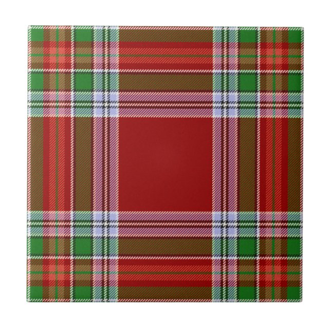 Azulejo De Cerâmica Padrão de Xadrez de Tartan Caça ao Clã MacBain Mac (Frente)