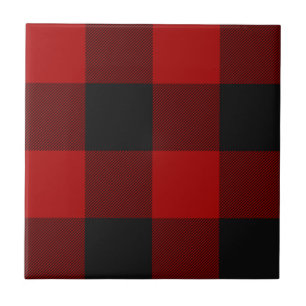 Azulejo De Cerâmica Padrão de Xadrez de Tartan Vermelho Xadrez de Buf