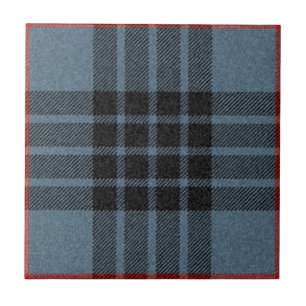 Azulejo De Cerâmica Padrão de Xadrez do Tartan Azul MacKay