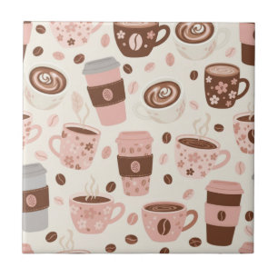 Azulejo De Cerâmica Padrão de Xícara de Café Aconchegante (10)
