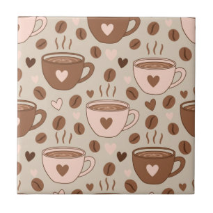 Azulejo De Cerâmica Padrão de Xícara de Café Aconchegante (11)