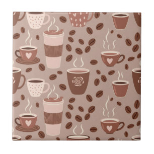 Azulejo De Cerâmica Padrão de Xícara de Café Aconchegante (4)