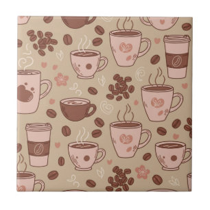 Azulejo De Cerâmica Padrão de Xícara de Café Aconchegante (7)
