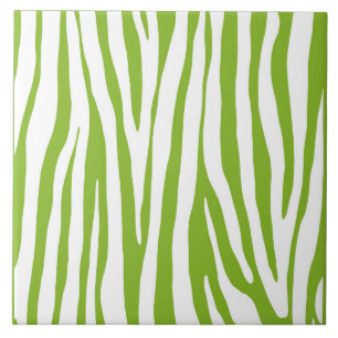 Azulejo De Cerâmica padrão de zebra branca e verde limão