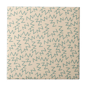 Azulejo De Cerâmica Padrão de Zig Zag Azul bege