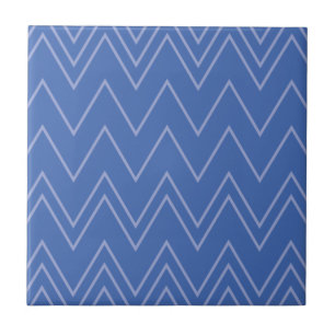 Azulejo De Cerâmica Padrão de ziguezague azul, moderno, simples, legal