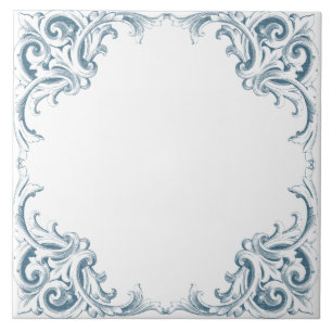 Azulejo De Cerâmica Padrão decorativo mediterrânico azul