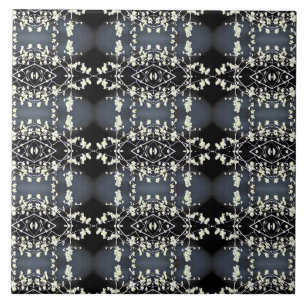 Azulejo De Cerâmica Padrão decorativo preto e branco