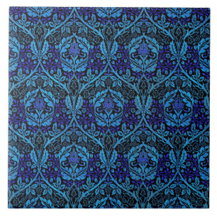 Azulejo De Cerâmica Padrão Decorativo Vintage em Azul