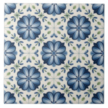 Padrão Delft Holandês Azul