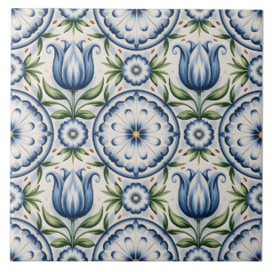 Azulejo De Cerâmica Padrão Delft Holandês Azul