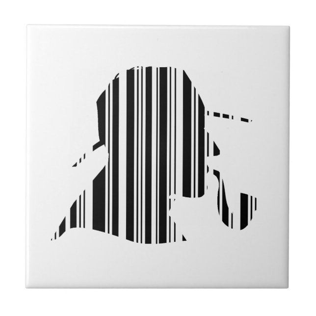 Azulejo De Cerâmica Padrão DETECTIVE BAR CODE Pipe Tabagismo Código de (Frente)