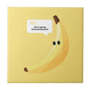 Azulejo De Cerâmica Padrão divertido de festa com piadas de banana col