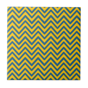 Azulejo De Cerâmica Padrão do Chevron Vermelho Amarelo Azul