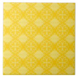 Azulejo De Cerâmica Padrão do estilo mediterrânico: Amarelo e Branco