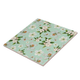 Azulejo De Cerâmica Padrão do Flor de Primavera de Vintage