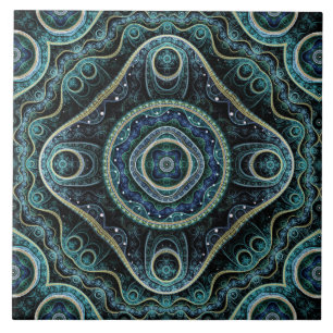 Azulejo De Cerâmica Padrão do Grande Julian Fractal Mandala