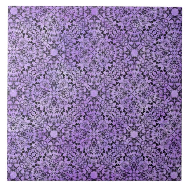 Azulejo De Cerâmica Padrão do kit roxo e preto (Frente)