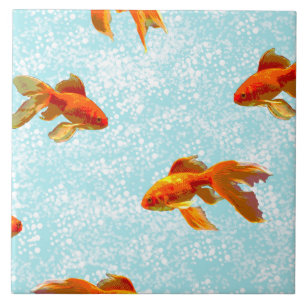Azulejo De Cerâmica padrão do peixe dourado