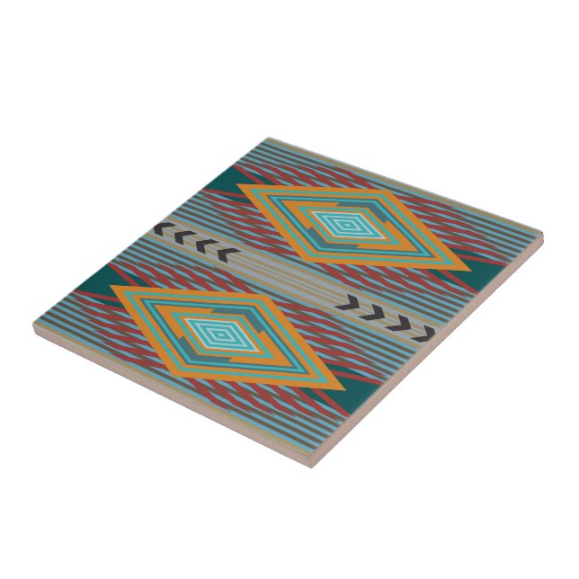 Azulejo De Cerâmica Padrão do sudoeste americano Arte e Cores terrosas (Lateral)