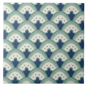 Azulejo De Cerâmica Padrão do ventilador Art Deco